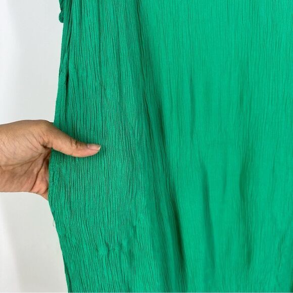 SOFT SURROUNDINGS Cold Shoulder Gauze Fabric Kelly Green Dress Sz 1X - Picture 5 of 9
